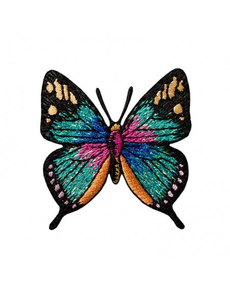 Applikation,Patch,Aufbügler: Schmetterling Türkis Glitzer