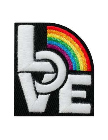 Applikation, Patch, Bügelbild: Love Regenbogen