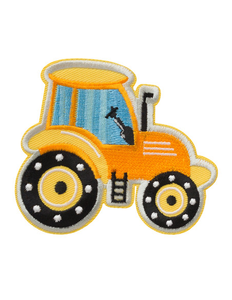 Applikation, Patch, Bügelbild: Traktor gelb