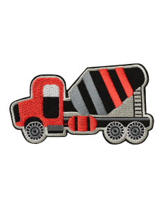 Applikation, Patch, Bügelbild: Betonmischer rot