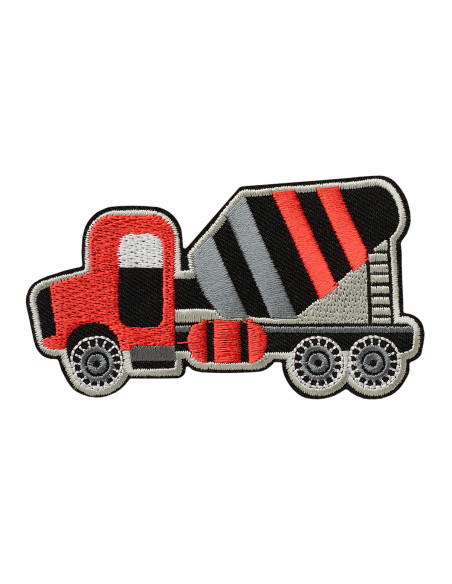 Applikation, Patch, Bügelbild: Betonmischer rot