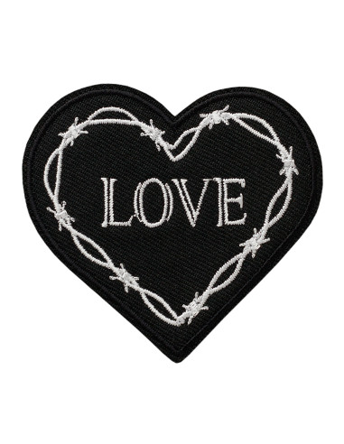 Applicatie, Patch, Strijkapplicatie: Liefdes hart zwart