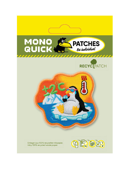 Applikation, Patch, Bügelbild: Recycl-Patch Pinguin Temperatur