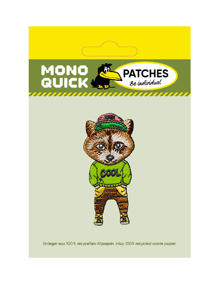 Applicatie, Patch, Strijkapplicatie: Wasbeer met pet