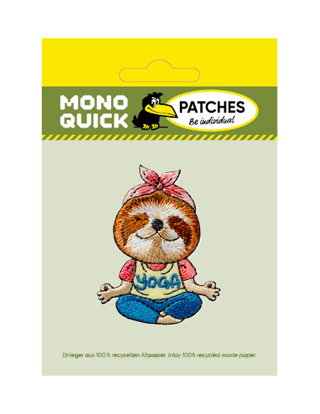 Applikation, Patch, Bügelbild: Faultier Yoga