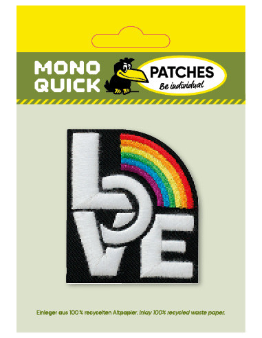 Applikation, Patch, Bügelbild: Love Regenbogen