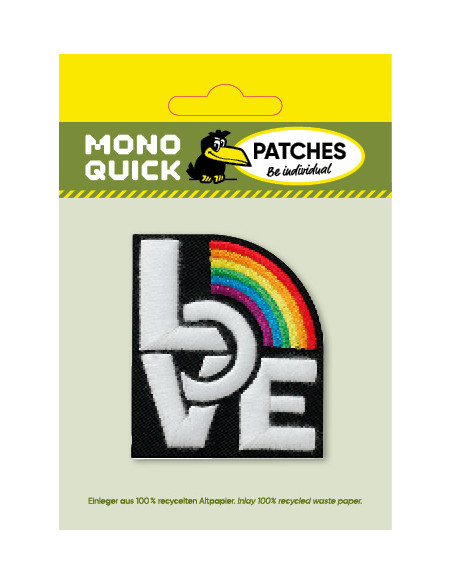 Applikation, Patch, Bügelbild: Love Regenbogen