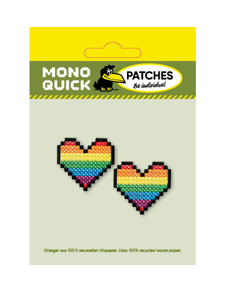 Appliques, Patch, Écusson thermocollant : Cœurs de pixels 2 pièces