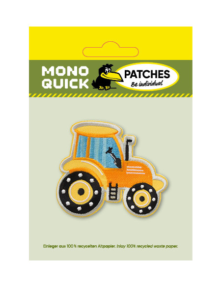 Applikation, Patch, Bügelbild: Traktor gelb