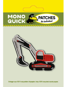 Applikation, Patch, Bügelbild: Bagger rot 2