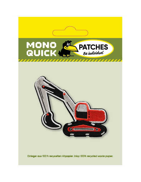 Applikation, Patch, Bügelbild: Bagger rot