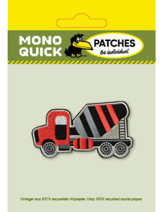 Applikation, Patch, Bügelbild: Betonmischer rot 2