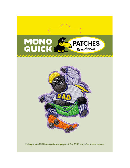 Appliques, Patch, Écusson thermocollant : Gorille en skateboard