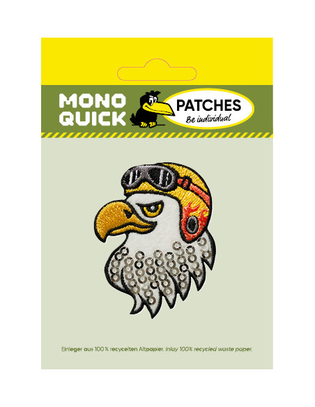 Appliques, Patch, Écusson thermocollant : Tête d'aigle à paillettes