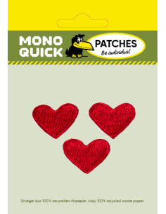Appliques, Patch, Écusson thermocollant : Coeur rouge 3 pcs 2