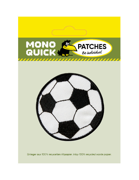 Applicatie, Patch, Strijkapplicatie: Voetbal zwart/wit