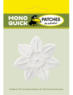 Applikation, Patch, Bügelbild: Blume weiss 2