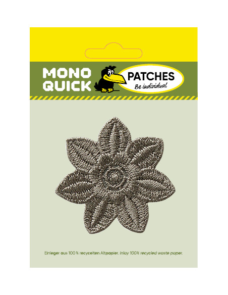 Appliques, Patch, Écusson thermocollant : Fleur gris