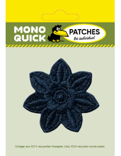 Applicatie, Patch, Strijkapplicatie: Bloem donkerblauw 2