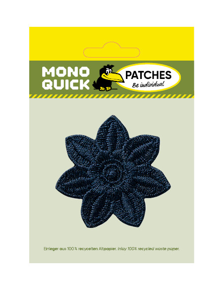 Appliques, Patch, Écusson thermocollant : Fleur bleu foncé
