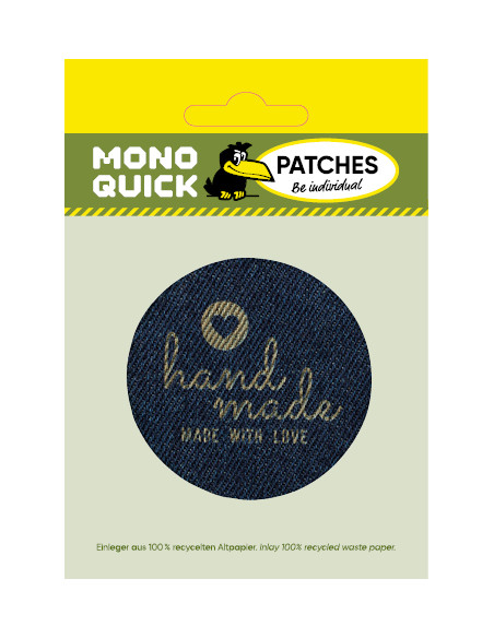 Applicatie, Patch, Strijkapplicatie: Handmade Love - Jeans