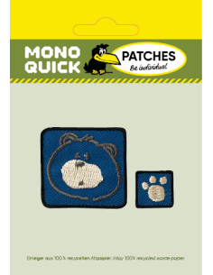 Applicatie, patch, Iron-on: Beer en pootje blauw 2