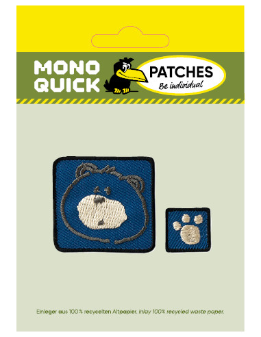 Applicatie, patch, Iron-on: Beer en pootje blauw