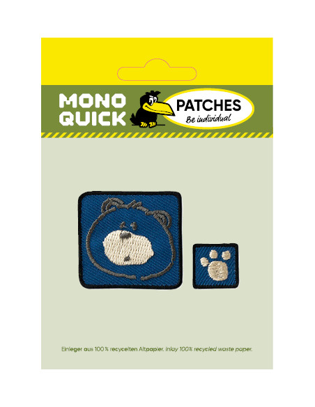 Applicatie, patch, Iron-on: Beer en pootje blauw