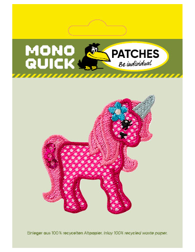 Applikation, Patch, Bügelbild: Einhorn pink