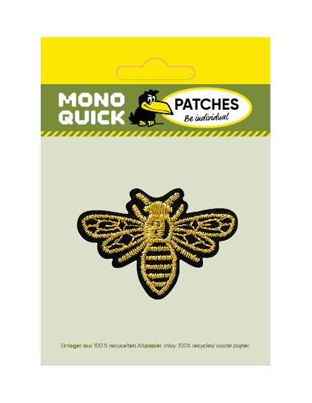 Applikation, Patch, Bügelbild: Biene Gold