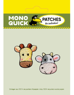 Applikation, Patch, Aufbügler: Giraffe und Kuh 2 Stk. 2