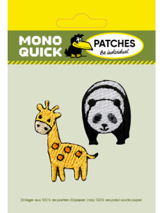 Applikation, Patch, Bügelbild: Panda und Giraffe 2 Stück 2