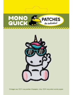 Applikation, Patch, Bügelbild: Einhorn mit Brille 2