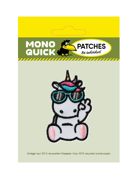 Appliques, Patch, Écusson thermocollant : Licorne avec des lunettes