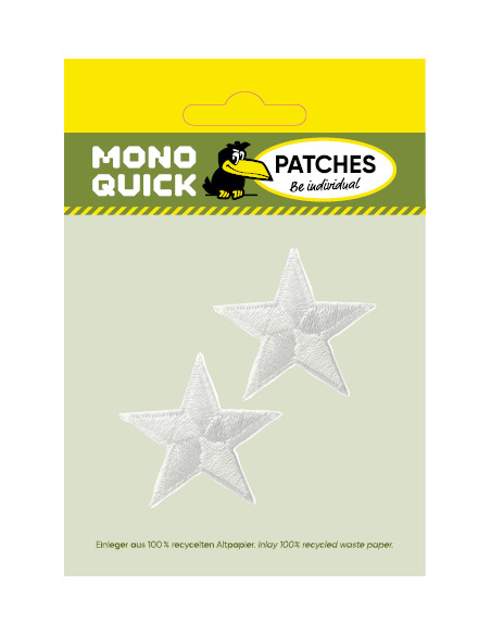 Appliques, Patch, Écusson thermocollant : Étoile blanche 2 pièces