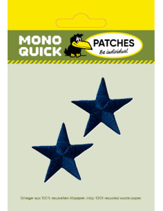 Applikation,Patch,Aufbügler: Stern blau 2 Stück 2