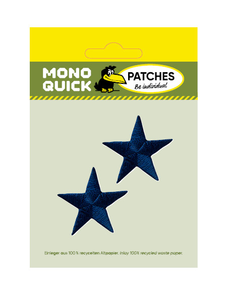 Applikation, Patch, Bügelbild: Stern blau 2 Stück