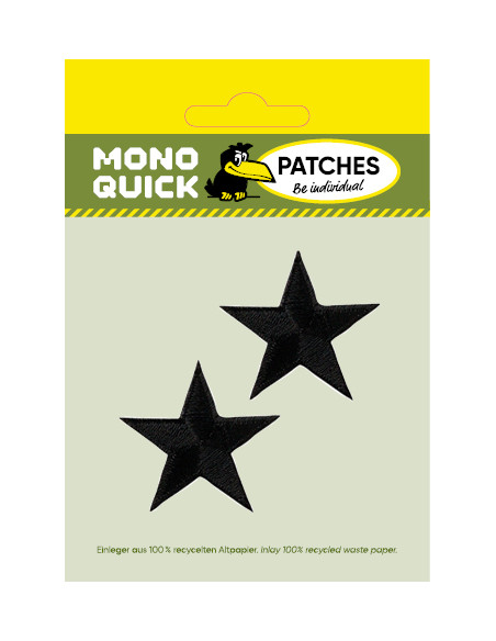 Appliques, Patch, Écusson thermocollant : Étoile noir 2 pièces