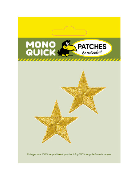 Appliques, Patch, Écusson thermocollant : Étoile or 2 pièces