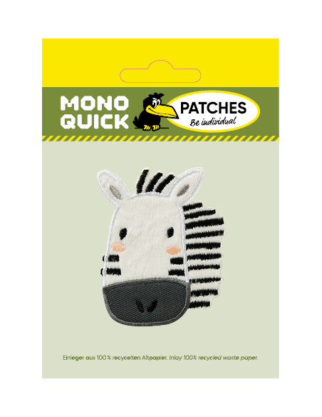 Applikation, Patch, Bügelbild: Zebra - Kopf