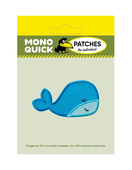 Appliques, Patch, Écusson thermocollant : Baleine bleue