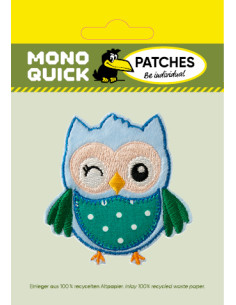 Applicatie, Patch, Strijkapplicatie: Uil blauw 2