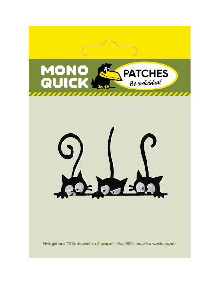 Applikation, Patch, Bügelbild: Katzen schwarz