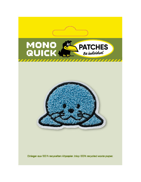 Applikation, Patch, Bügelbild: Robbe flauschig