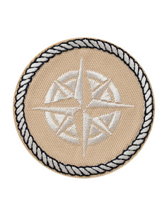 Applicatie, Patch, Strijkapplicatie: Kompas beige