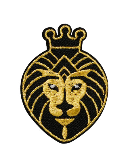 Applikation, Patch, Bügelbild: Löwe gold/schwarz