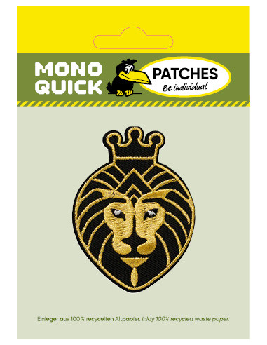 Applikation, Patch, Bügelbild: Löwe gold/schwarz
