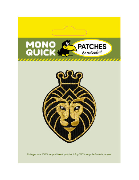 Appliques, Patch, Écusson thermocollant : Lion or/noir