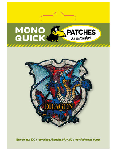 Applikation, Patch, Bügelbild: Dragon blau