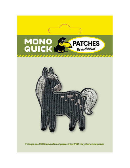 Appliques, Patch, Écusson thermocollant : Cheval gris